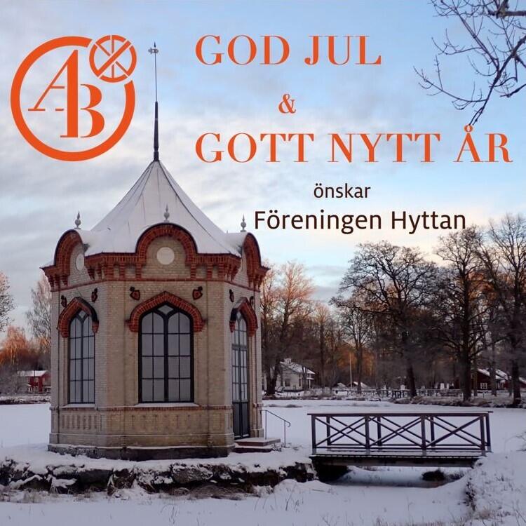 God Jul och Gott Nytt År önskar Axmar bruks Föreningen Hyttan